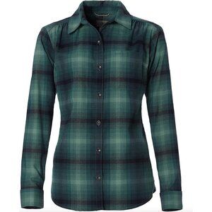 Royal Robbins Ws Merinolux Long Sleeve Flannel Shirt, size XL, blue/green plaid